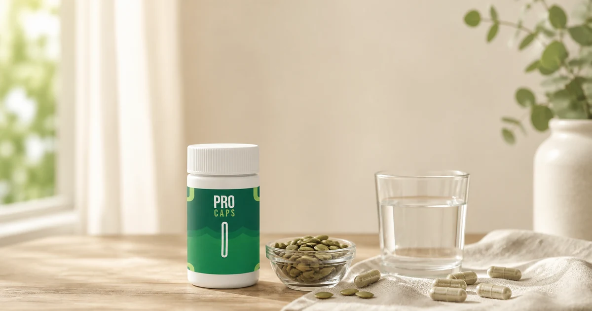 Pro Caps kapsule – pakiranje biljnog dodatka prehrani za muškarce uz sjemenke bundeve