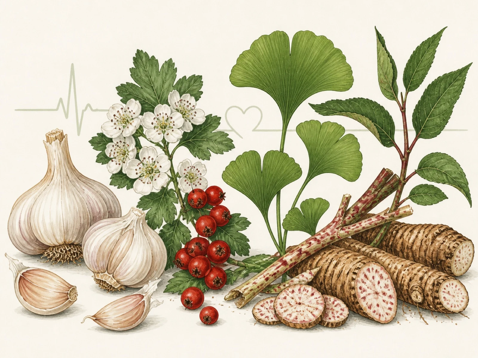 Beli luk, glog, ginko i dvornik