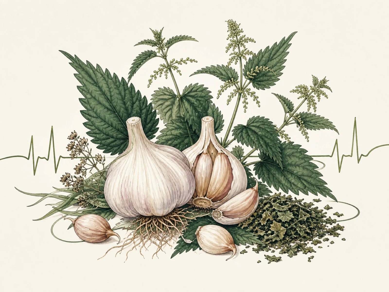 Allium sativum + Urtica dioica